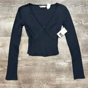 So Goods for Life Black Luxe Knit Top Size XS NWT
